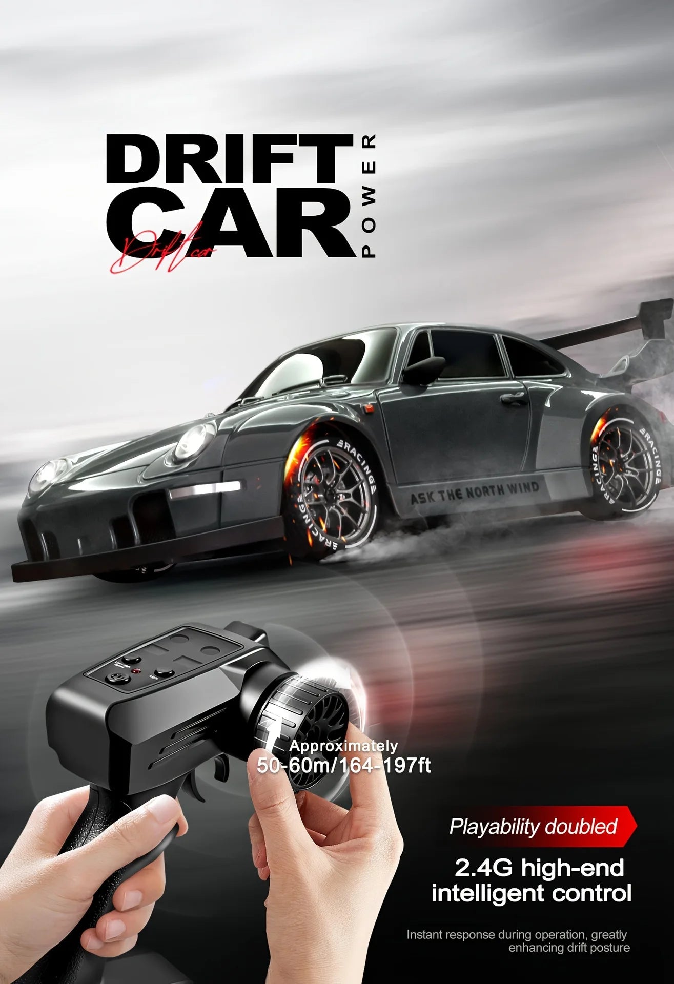 4WD RC Drift Car 1:24 2.4GHz Limited Edition - LED Lights Stunt Drift High-Speed Racing Car Boy Toy Gift