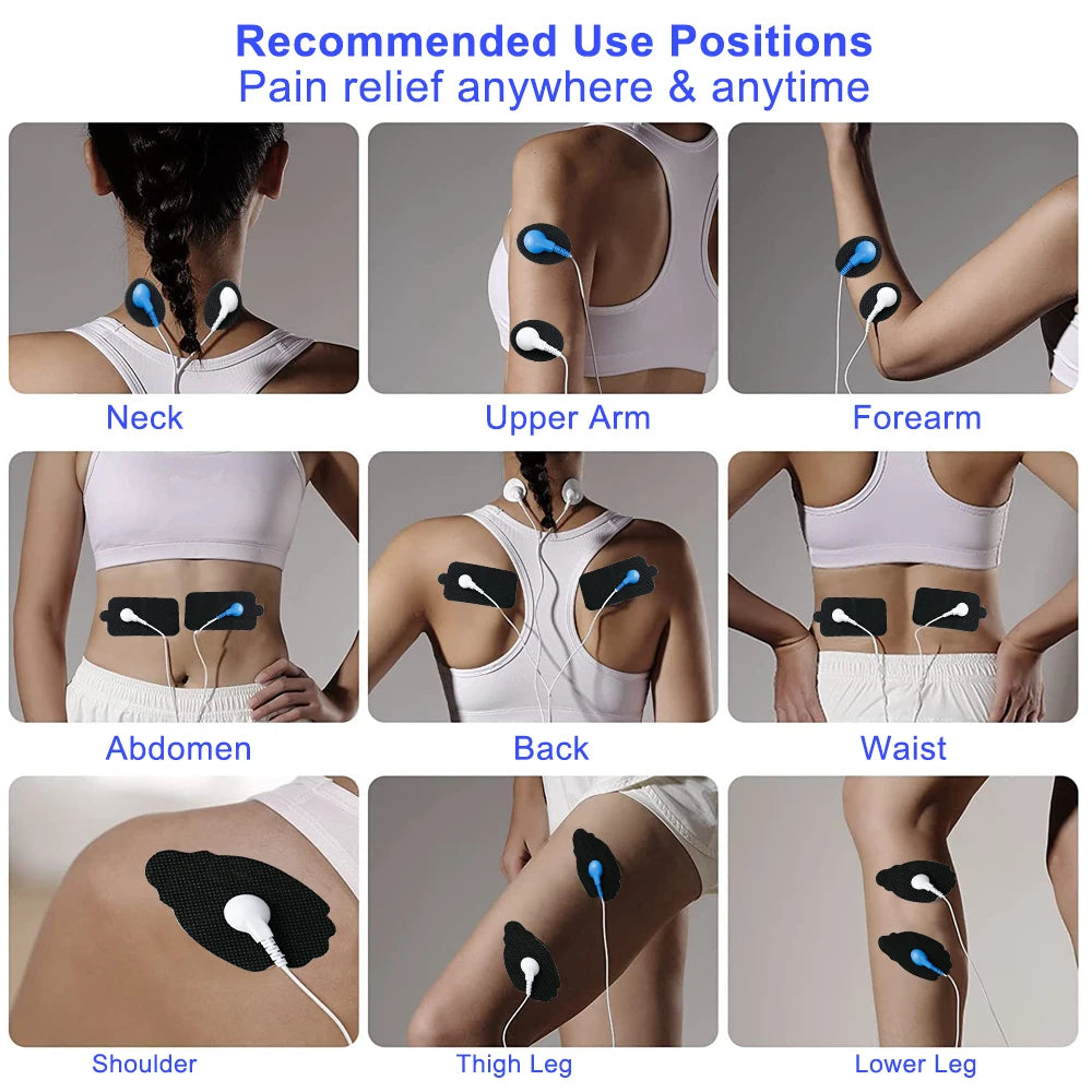Tens Electroestimulador Pulse Acupuncture Massager 40 Levels EMS Muscle Stimulators Relaxation Medical Pain Relief with 10 Pads
