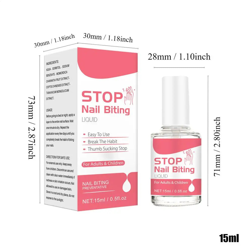 15ml Liquid To Stop Nail Biting 0.5fl oz Anti Bite Nail Polish Anti Nail Biting For Kids Care For All Ages Stop Thumb Sucking