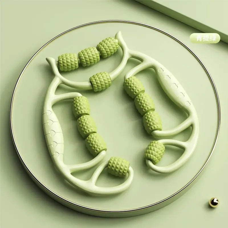 Leg Slimming and Muscle Relaxation Circular Roller with 12 Wheels, Thigh Slimming Massage Tool, Leg Clamp for Slimming