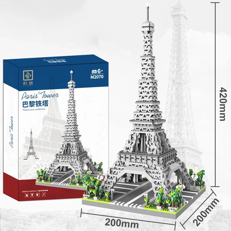 Eiffel Paris Tower Building Block Series Boys and Girls Children's Micro Particle Building Block Assembly Puzzle Toys