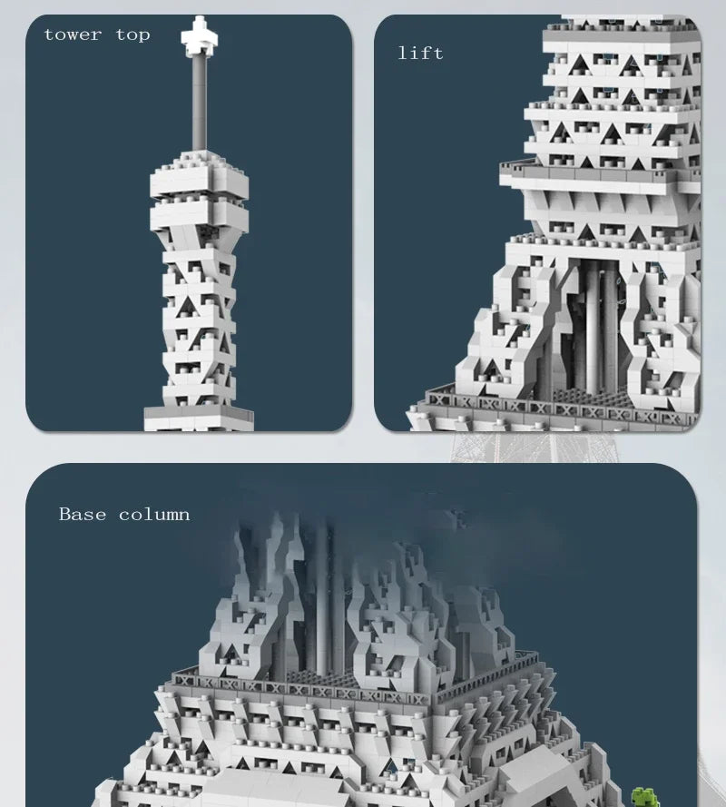 Eiffel Paris Tower Building Block Series Boys and Girls Children's Micro Particle Building Block Assembly Puzzle Toys