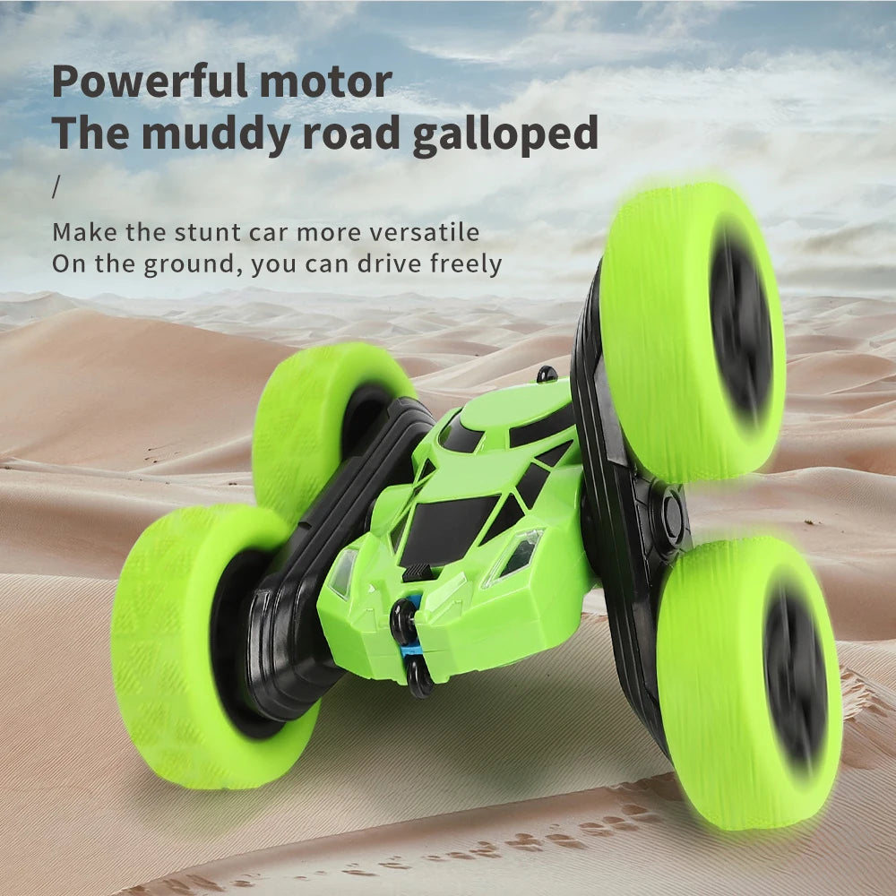 2.4G RC Stunt Car Children Double Sided Flip Remote Control Car 360 Degree Rotation Off Road Rc Drift Cars For Pink Girls Toys