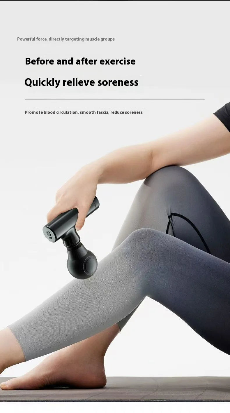 Mini Massage Massage LCD Screen 6 Heads Gun Muscle Massager Portable Electric Fascia Gun for Neck Foot Body Fascia Gun