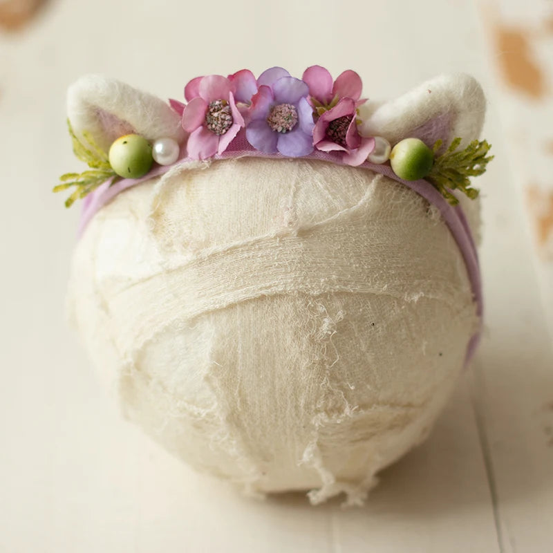 ❤️Newborn Photography Props Accessory Cute Manual Headband Studio Baby Photo Cartoon Ear Headwear Infant Shoot Accessories