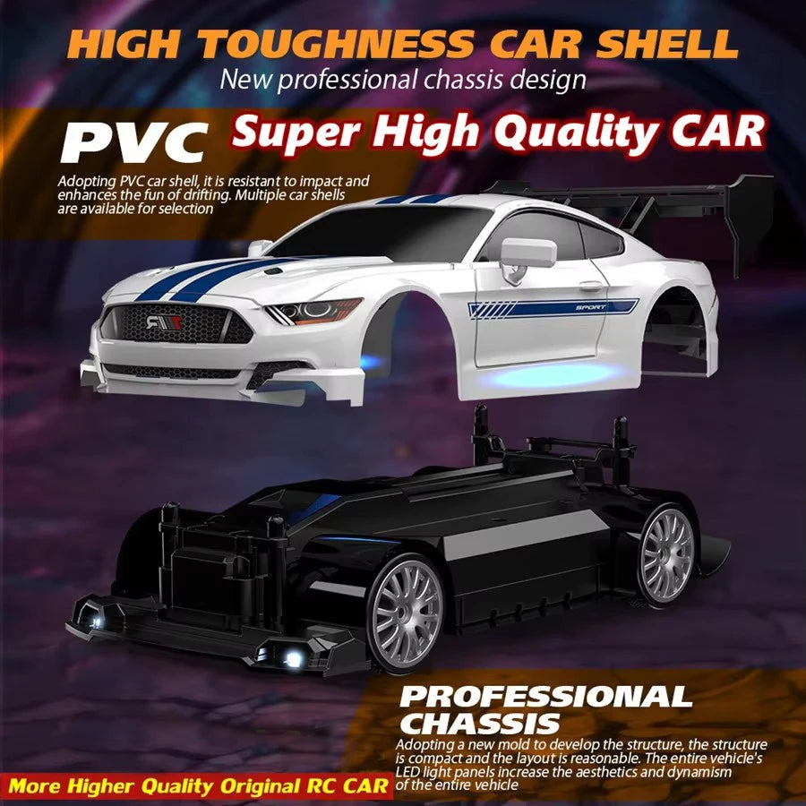 4WD Remote Control Car RC Drift 1:24 20KM/H High Speed Vehicle with LED Lights Racing Sport Toy for Adults Boys Girls Kids Gifts