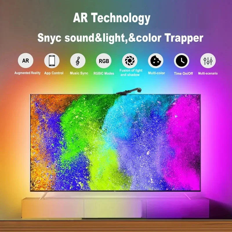 RGBIC LED TV Backlight Strip with Camera App Control Music Sync Smart Lights for Gaming Room 55-75inch Ambient Lighting