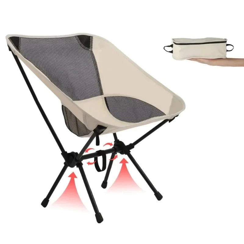 Ultralight Portable Folding Moon Chair with Oxford Fabric for Camping Hiking Travel Beach Picnic Fishing Outdoor Adventure Seat