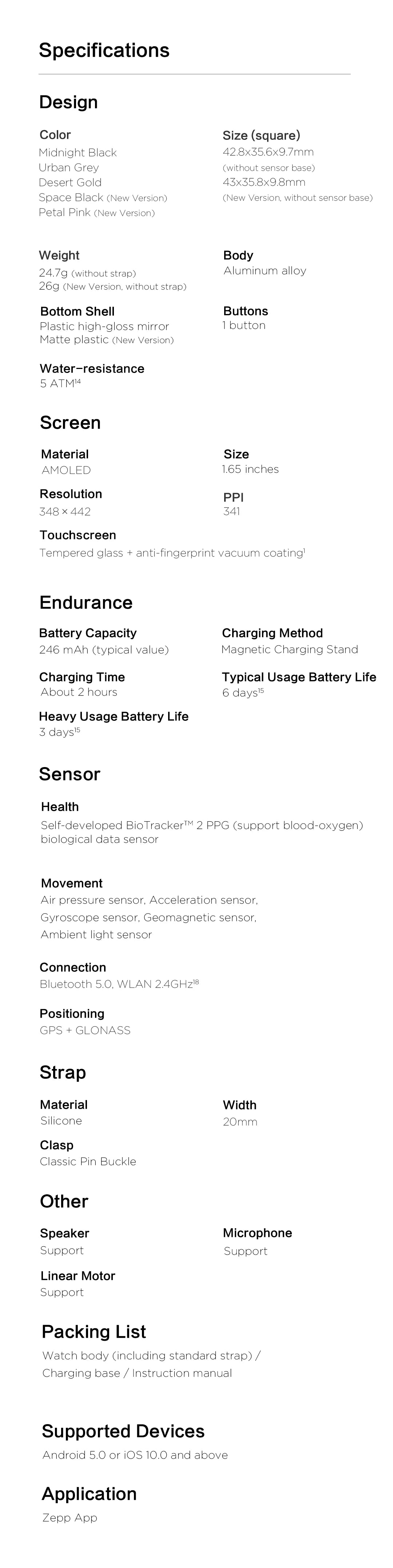 [New Version ] Amazfit GTS 2 Smartwatch 43mm All-round Health and Fitness Tracking Smart Watch Alexa Built-in