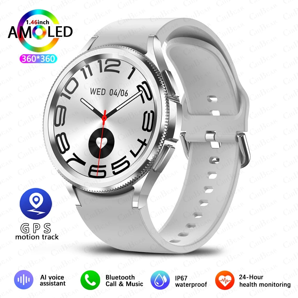 New Bluetooth Call Fashion Smart Watch 6 Classic Men's Outdoor Sports Fitness Full Screen Touch Health Monitoring Smartwatches