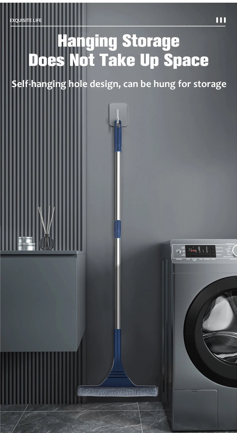 2 in 1 Window Mesh Screen Brush Window Cleaner Magic Broom Wiper Telescopic Long Handle Window Mop Squeegee Wiper Cleaning Tool