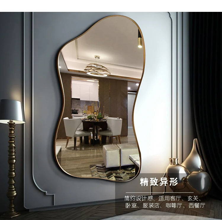 Large Size Full Body Mirror Standing Art Wall Luxury Irregular Frame Accent Unique Mirror Xenomorph Espelhos Trendy Furniture