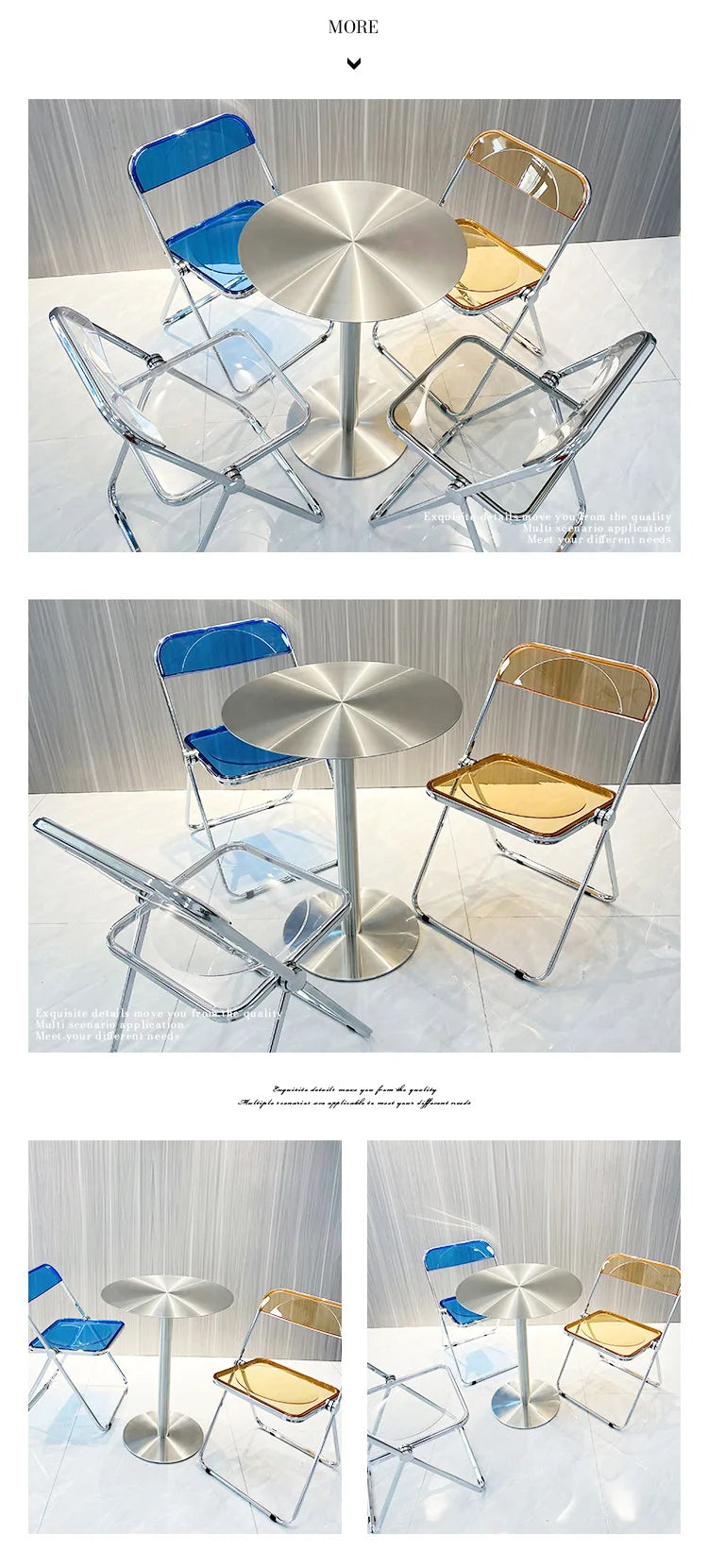 Simple Modern Industrial Style Cafe Stainless Steel Small Round Table Outdoor Leisure Round Iron Table Metal Dining Table