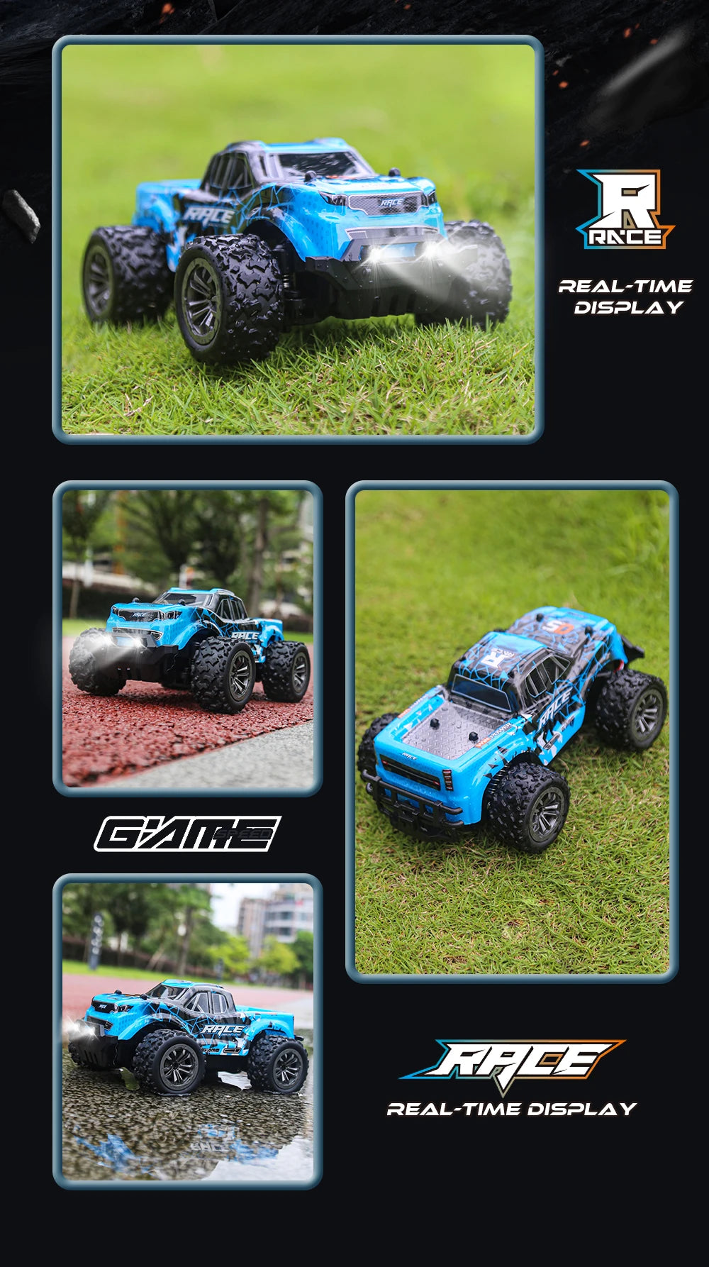 ZWN 1:16/1:20 2.4G Model RC Car With LED Light 2WD Off-road Remote Control Climbing Vehicle Outdoor Cars Toy Gifts for Kids