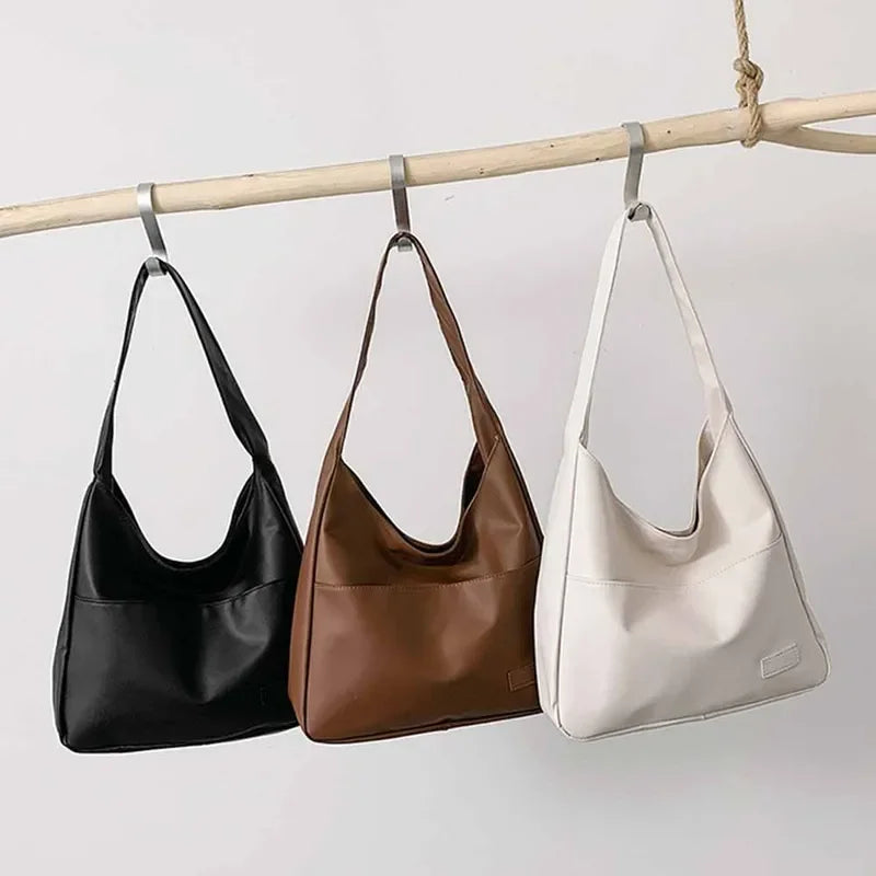 Simple and casual retro shoulder bag, trendy for casual commuting, large capacity tote bag