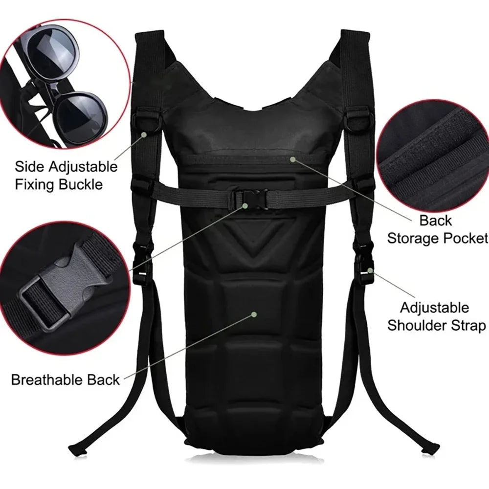 Tactical Hydration Backpack 3L Waterproof Water Bag Outdoor Sports Travel Cycling Mountaineering Convenient Water Bottle bag