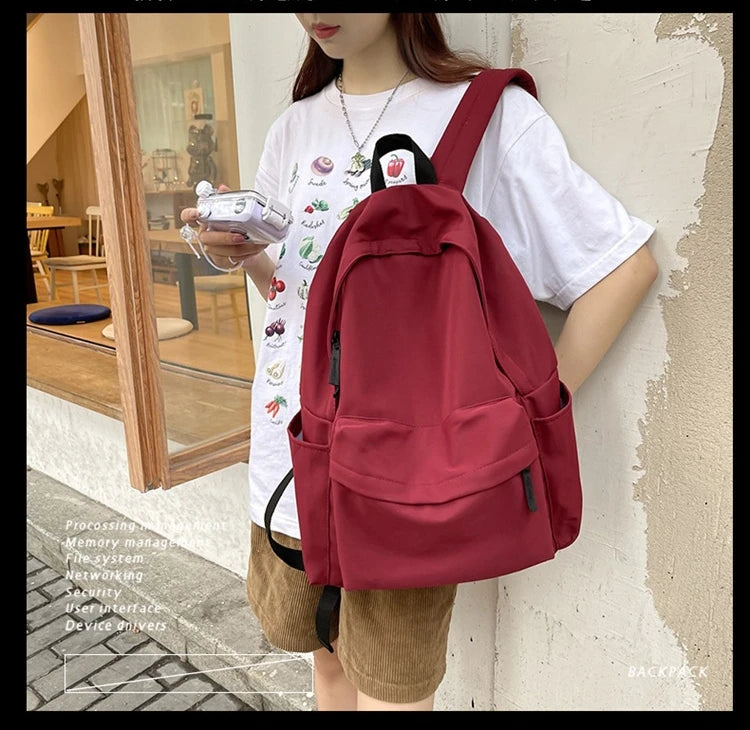 Shoulder Bag Backpacks Schoolgirl Versatile Backpack Large Capacity Waterproof Travel Bag Washable Nylon Computer Bag Unisex