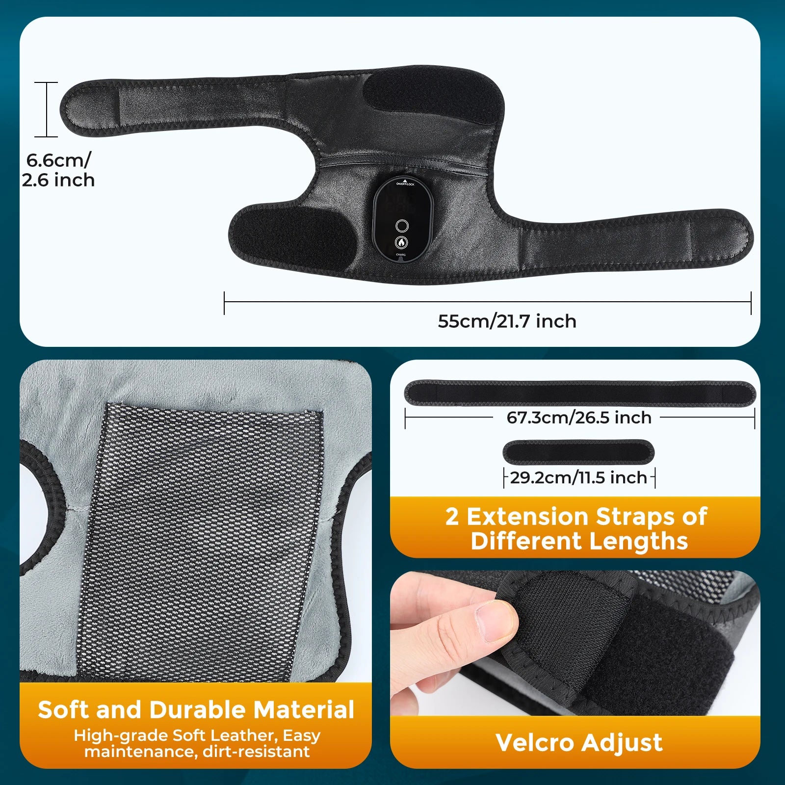 3 in 1 Heating Knee Pad Knee Shoulder Massager Support Shoulders Elbows Knees Joint Brace Muscle Relax Promote Blood Circulation