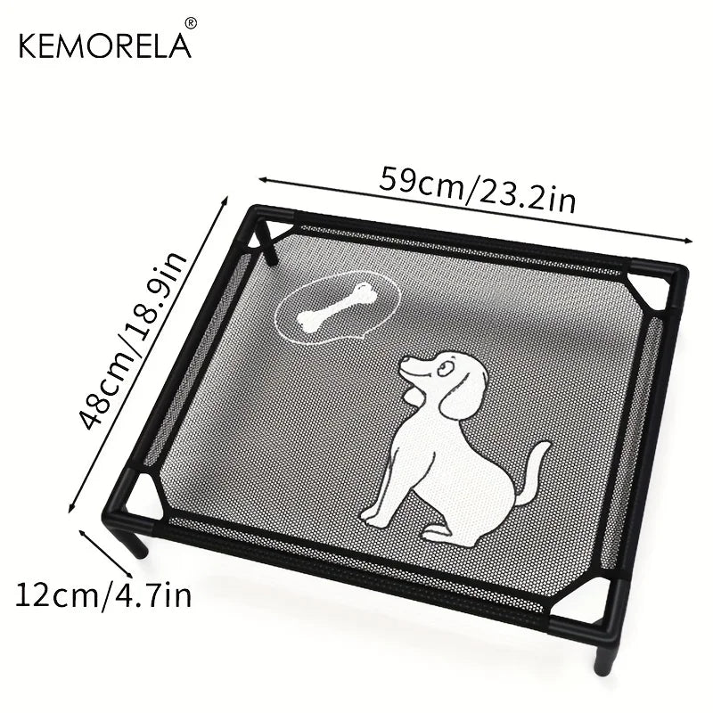 KEMORELA Cooling Elevated Dog Bed Outdoor Elevated Dog Bed For Medium Dogs Bite-Proof Standing Pet Bed Washable Breathable Mesh