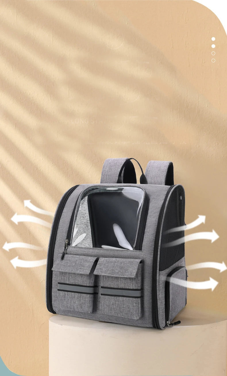 New Oxford Trolley Case Cat Carrier Backpack Travel Pet Bag with Reflective Stripe Outdoor Small Animals Rabbit Kitten Dog Bag