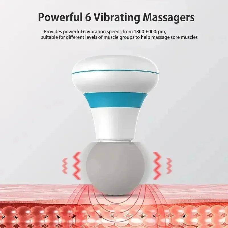 Mini Portable Massage Gun Deep Tissue Percussion Handheld Muscle Massager for Athletes Body Back Pain Relief