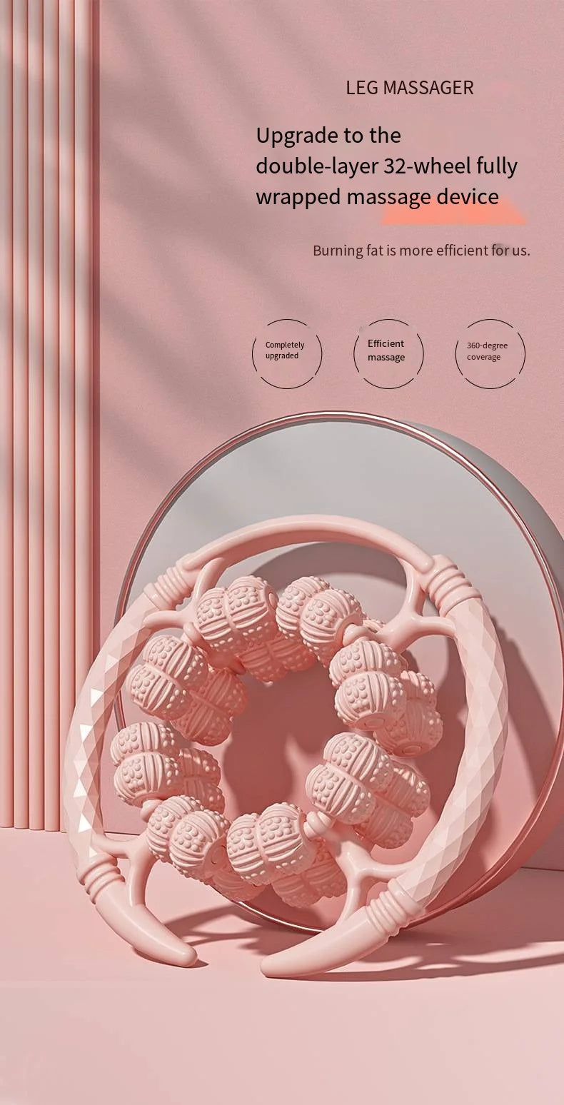 32 Wheel Leg Massager Ring Leg Clamp Roller Leg and Calf Muscle Exercise Home Fitness Relaxation Leg Slimming Tool