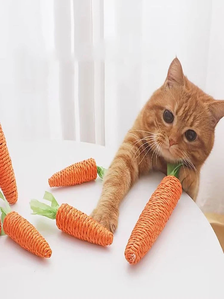 New Cat toys make sounds, carrots, cat sticks, self-sex, kitten teething sticks, resistant to bites, cats, toys, pet supplies