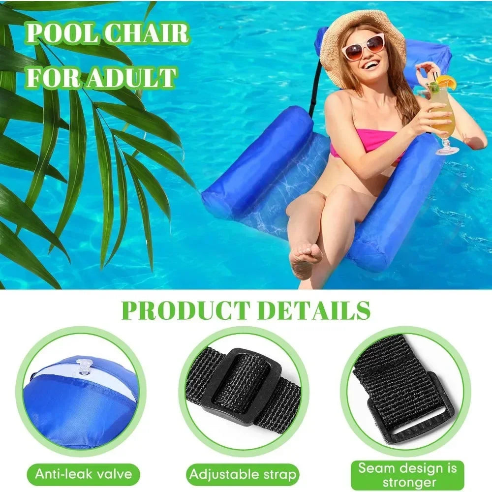 Three Tube Inflatable Lounge Chair, Foldable Colorful Patterned Float, Water Play Lounge Chair, Floating Bed Sofa