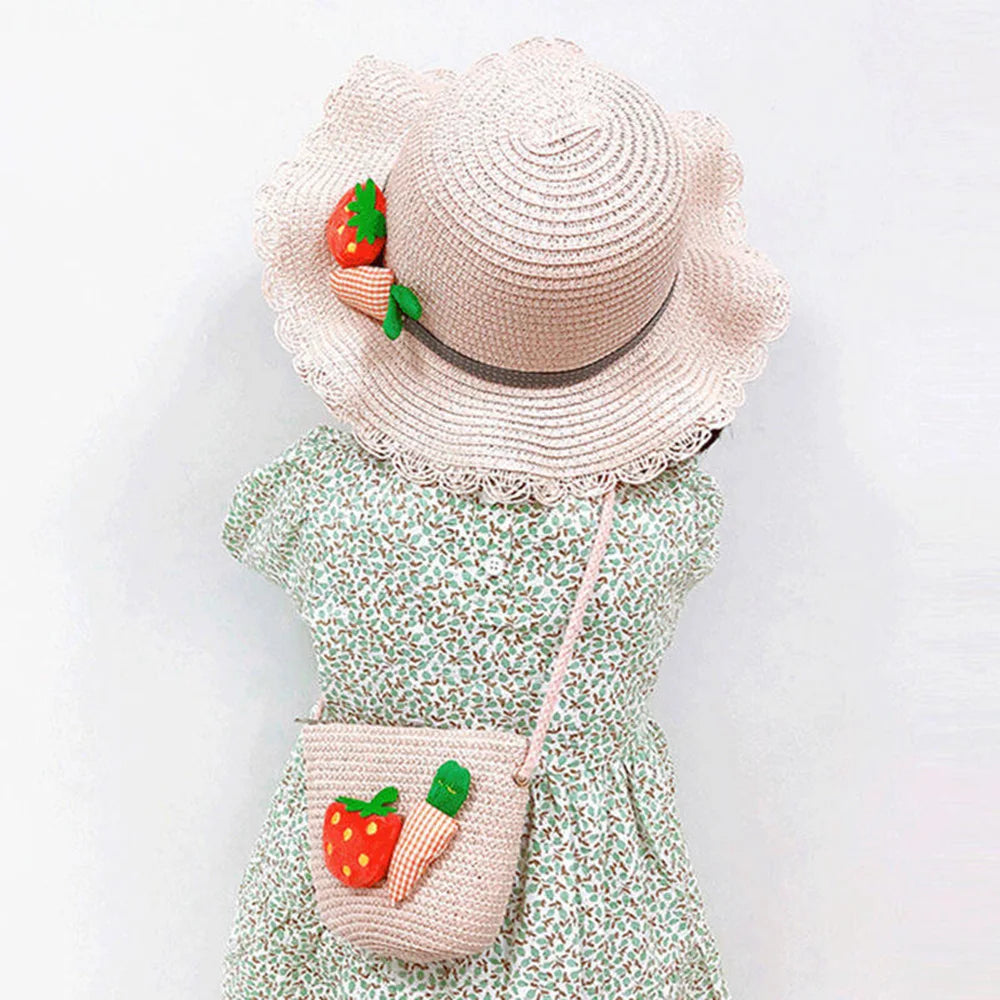 Kids Cute Hand Bag Children's Weave Shoulder Bags Fashion Straw Cross Bag For Girls Made From Natural