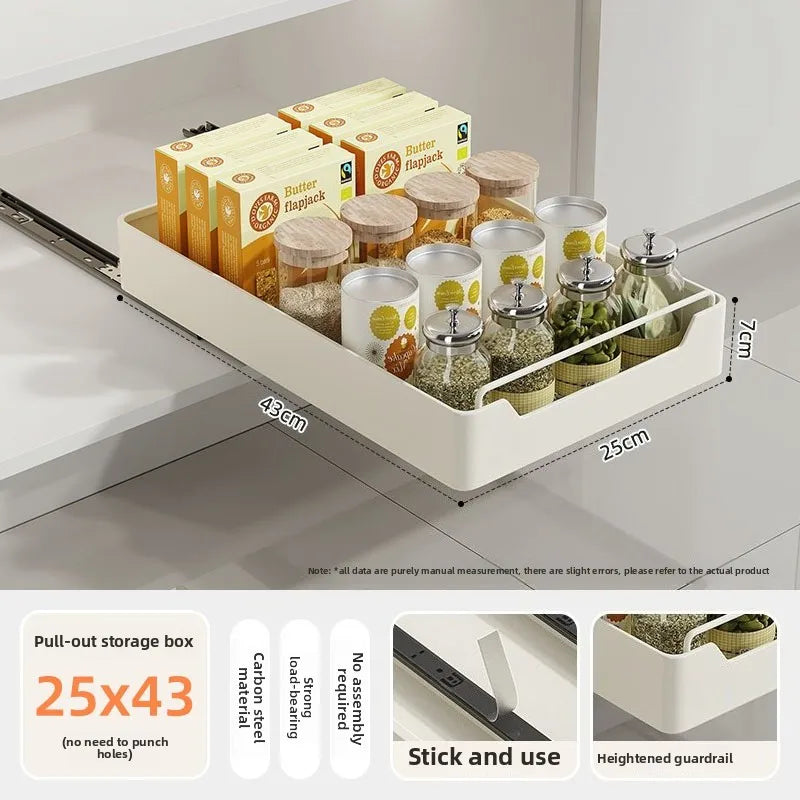 Pull Out Spice Rack Organizer with Smooth Slide Rails No Tools Required Kitchen Cabinet Storage Drawer for Maximum Space