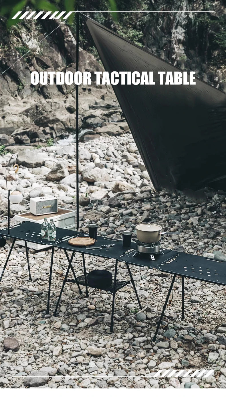 WESTTUNE Outdoor IGT Tactical Table Lightweight Multifunctional Folding Aluminum Alloy Camping Picnic Table with Adjustable Legs