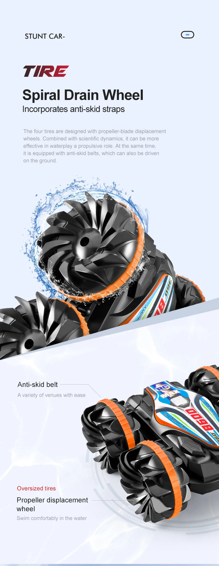 Amphibious Remote Control Car RC Stunt Car Vehicle Double-sided Flip Driving Drift Rc Cars Outdoor Toys for Boys Children's Gift