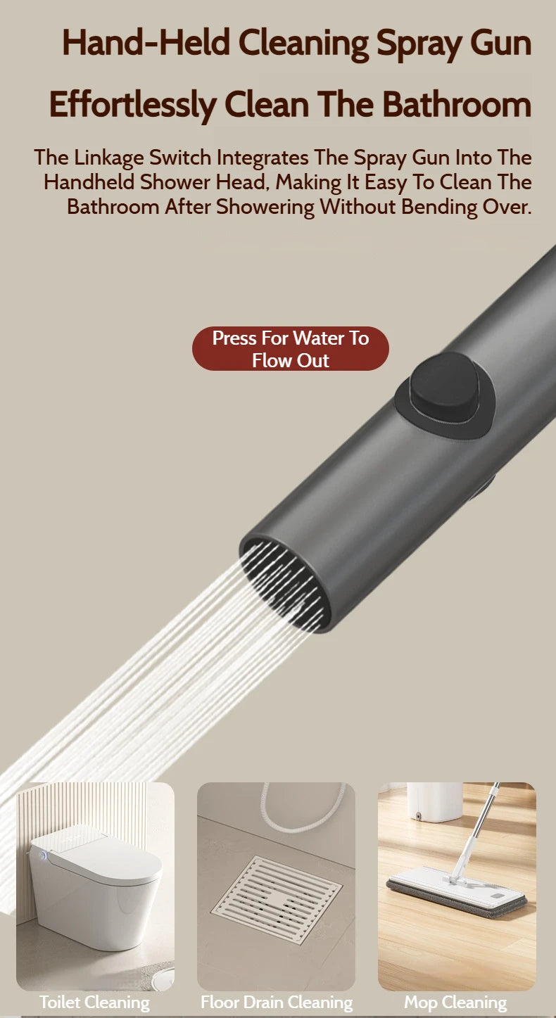 Grey Brass Waterfall Wall Mount Smart Temperature Digital Display Bathtub Faucet Bathroom Faucet Bath Shower Faucet Mixer Crane