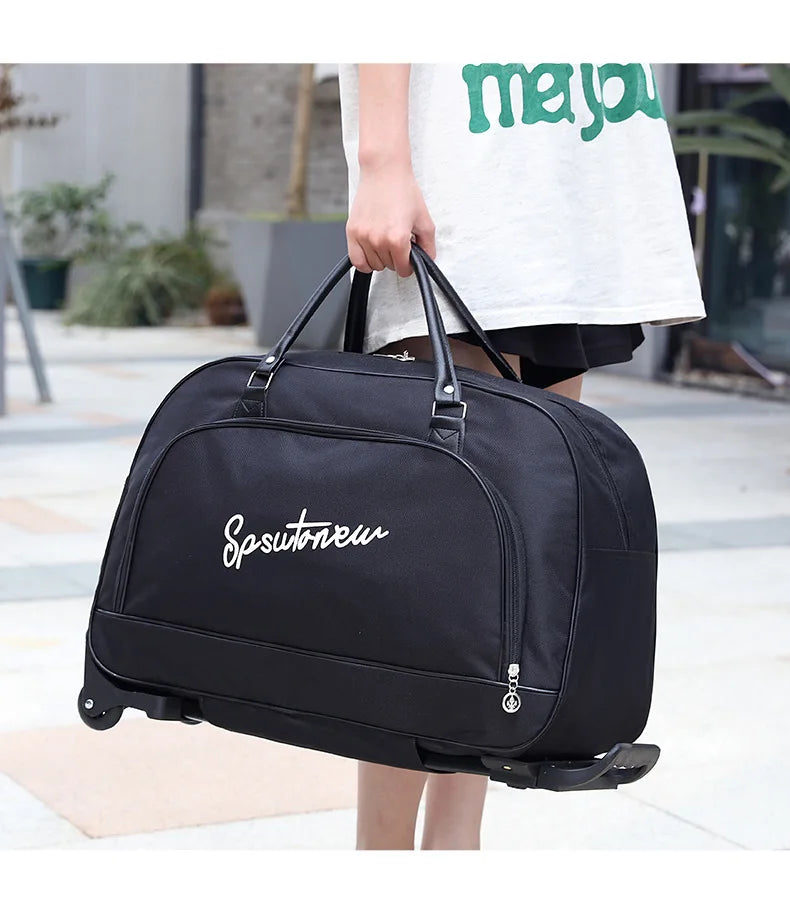 Travel Suitcase Trolley Bag with Wheels Large Capacity Luggage Bags Foldable Duffle Cabin Women Men Hand Luggage Carry On Bags