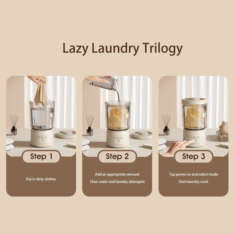 Portable Small Washing Machine Automatic Makeup Brush Cleaner Household Mini Washing Machine for Socks Underwear Panties Washer