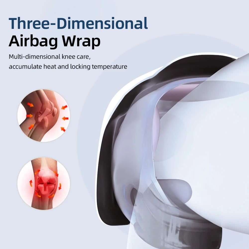 Heated Vibration Knee Massager for Joint Electric Knee Brace Red Light Knee Care Home Office Airbag Relaxing Treatment Knee Pad