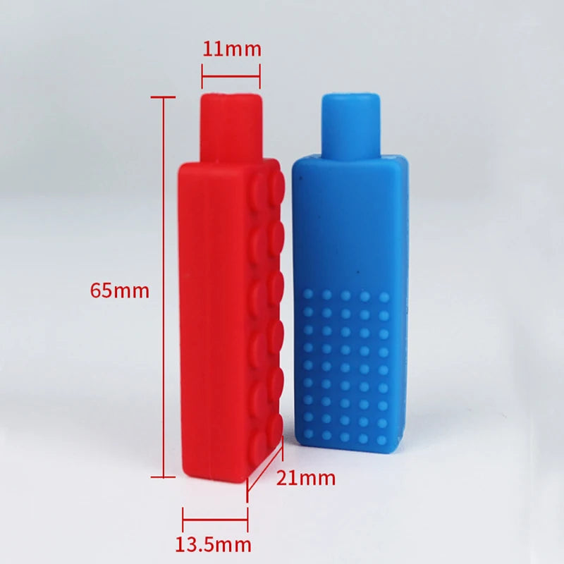 5PCS Silicone Pencil Topper Fun Silicone Baby Teether Pencil Cap Sensory Toy for Kids Children Autism ADHD Chew Tools