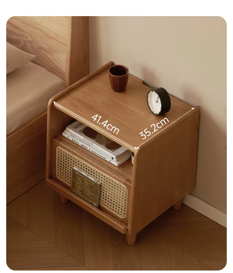 Chinese Vintage Nightstands Simple Rustic Mid Century Classic Nightstands Bedroom Hidden Storage Meubles De Chambre Furniture
