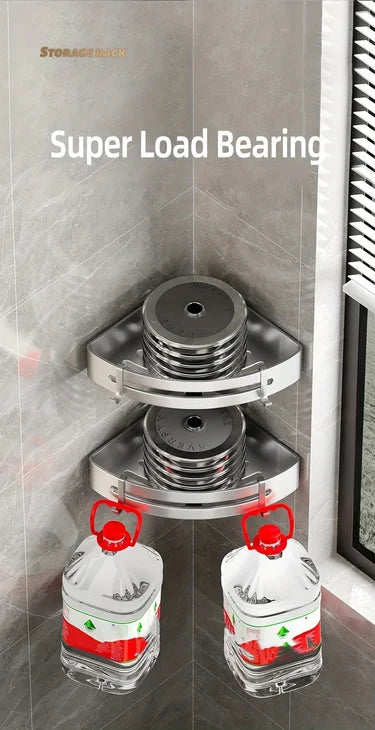 1 Piece Of White Storage Rack For Bathroom Storage Bathroom Partition Wall Mounted Triangular Square Bathroom Accessory