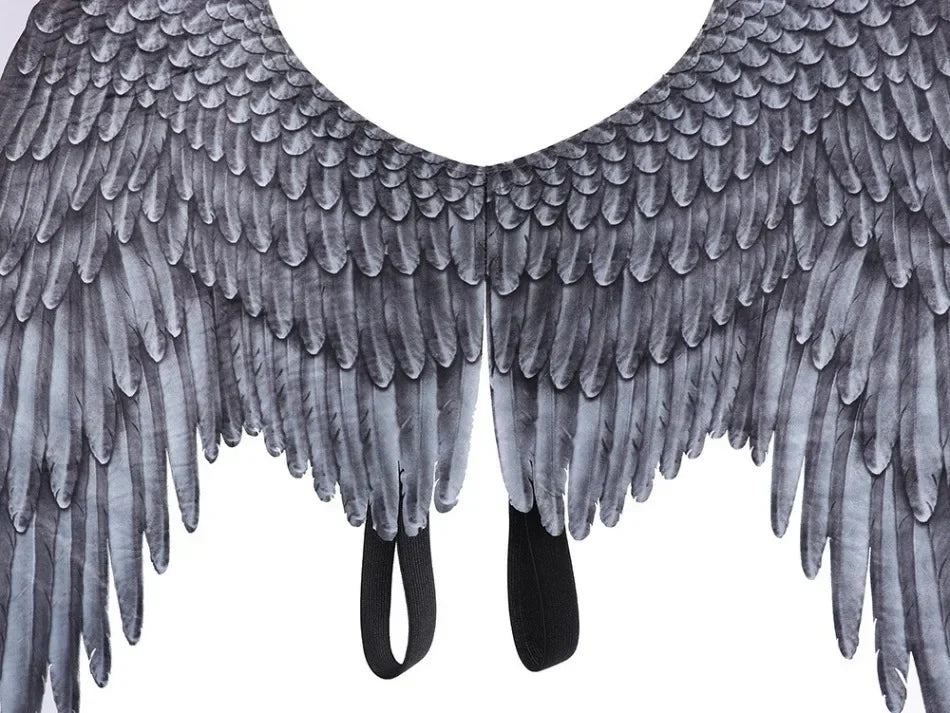 Halloween 3D Angel Wings Costume With Elastic Straps Halloween Party Mardi Gras Feather Wing Adult Kids Evil Cosplay Accessories