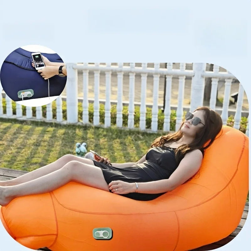 New Inflatable Lounge Chair, Outdoor Inflatable Sofa, Inflatable Hammock, Suitable for Camping, Beach, Tanning, Etc
