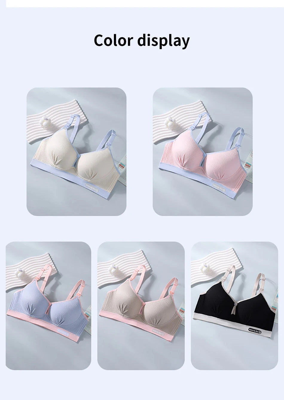Maternity Nursing Bra No Underwire Front Open Summer Support Cups Bralette Soft Comfort for Pregnant Women Underwear Clothing