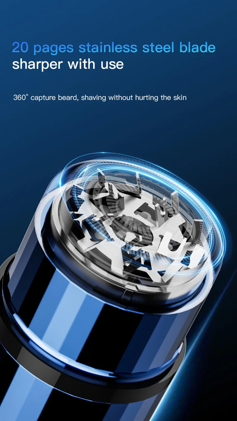 New T6 mini electric shaver 3D floating head shaver type-c fast charging men's rechargeable shaver