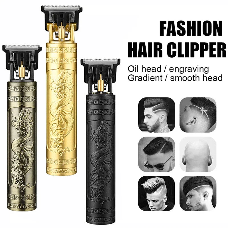 T9 Vintage Hair Clipper Portable Hair Cutting Machine USB Fast Charging Shaver Barber Cordless Hair Trimmer For Men's Barbe