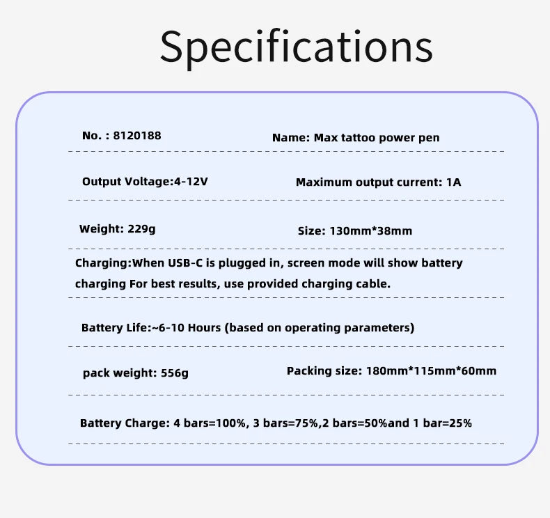 New Professional Tattoo Pen Fluk Max Wireless Tattoo Machine with  2Battery Permanent LCD Display Makeup Rotary Tattoo Pen