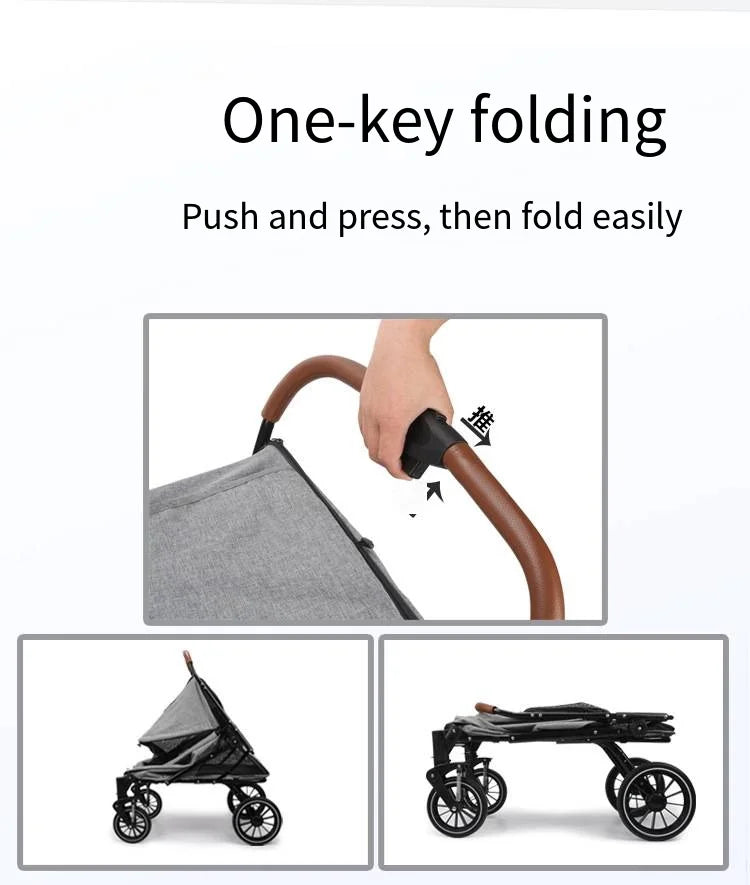 Foldable Medium To Large Pet Stroller with A Load-bearing Capacity of Up To 55kg Providing Ample Space for Elderly Dogs 2025 New
