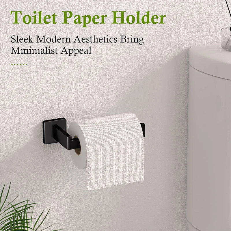 Bathroom Accessories Set Matte Black Wall Shelf Toilet Roll Paper Holder Robe Hook Hanger Towel Rail Bar Rack Ring Bath Hardware