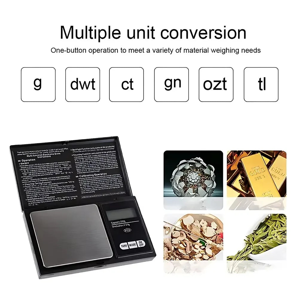 1 PC Mini Flip Jewelry Scale with An Accuracy of 0.01g Portable Pocket Small Electronic Scale High Quality Screen Backlight