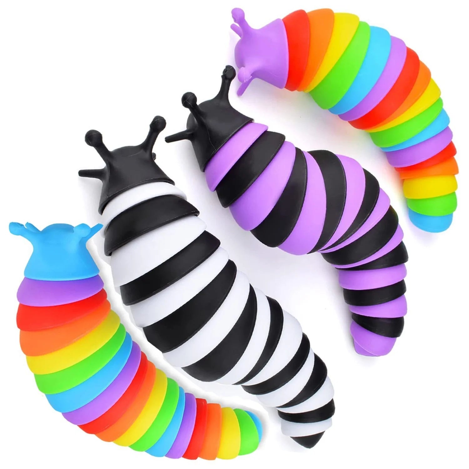 Colorful Simulation Caterpillar Antistress Toy Funny Fidget Decompression Articulated 3D Stress Reliever Gift Toy for Kids Adult