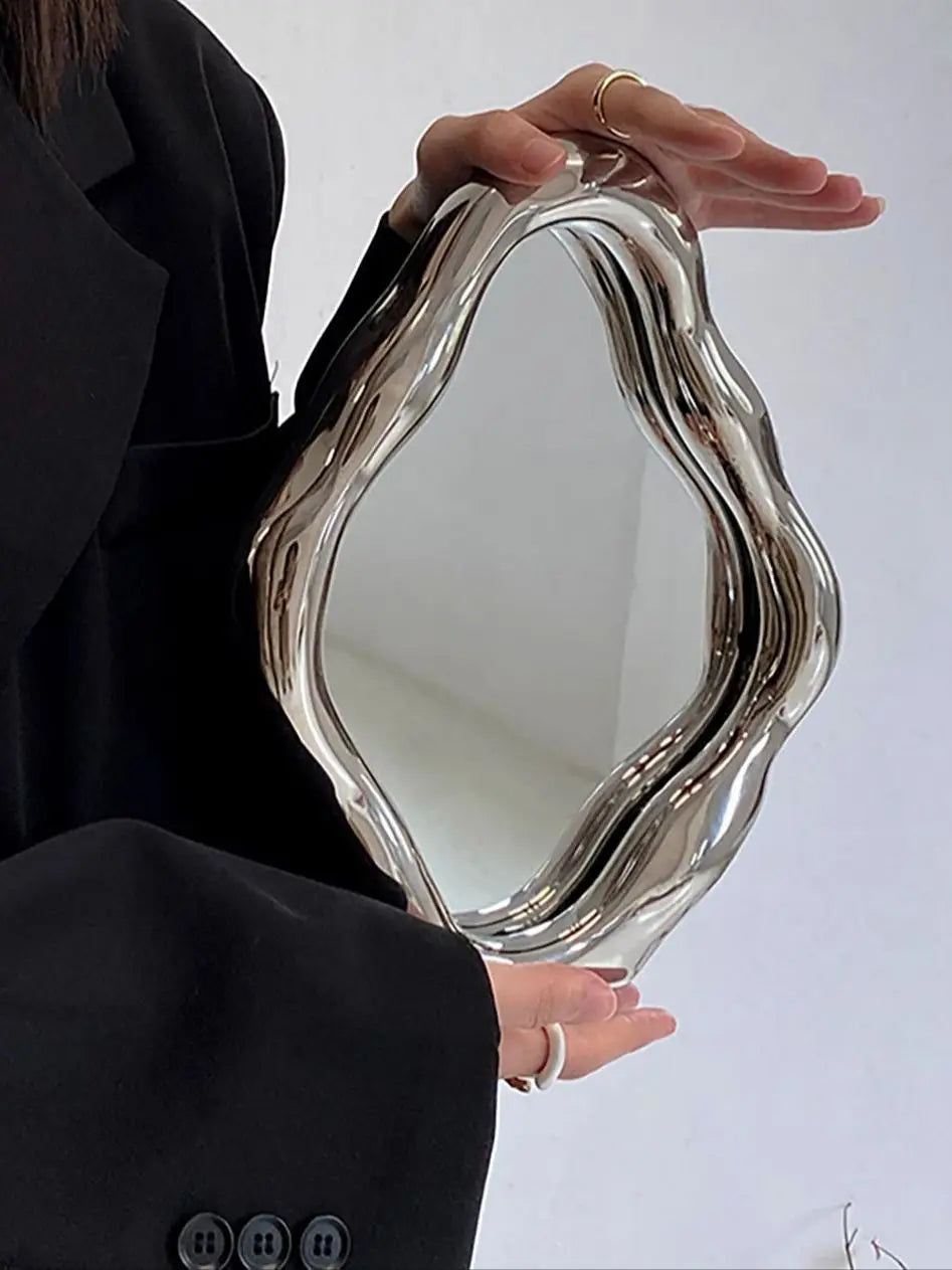 Irregular vintage dresser mirror high color French makeup mirror bedroom desktop decorative ornaments